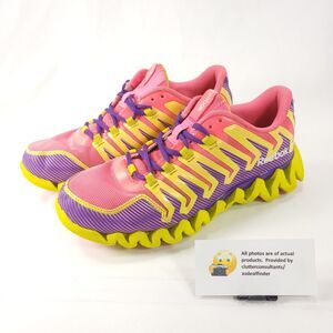 Reebok Zig Tech Lace Up Training Shoe Mens Size 6.5 V48426 Pink Purple Yellow